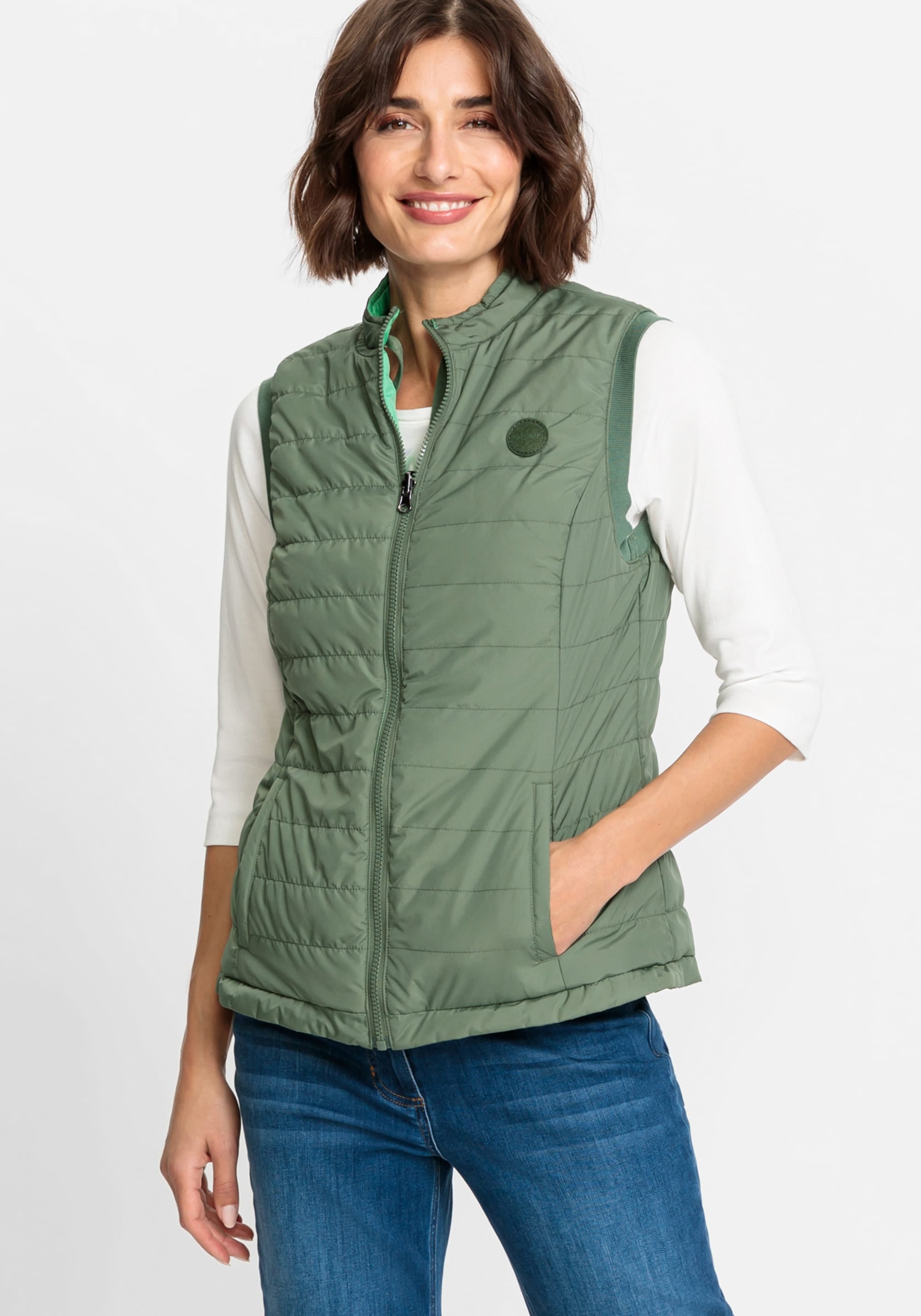 2-in-1 Reversible Quilted Vest containing REPREVE® - Olsen Fashion Canada
