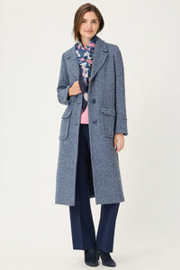 Wool Blend Herringbone Coat