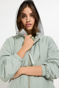 Mixed Media Hooded Jacket