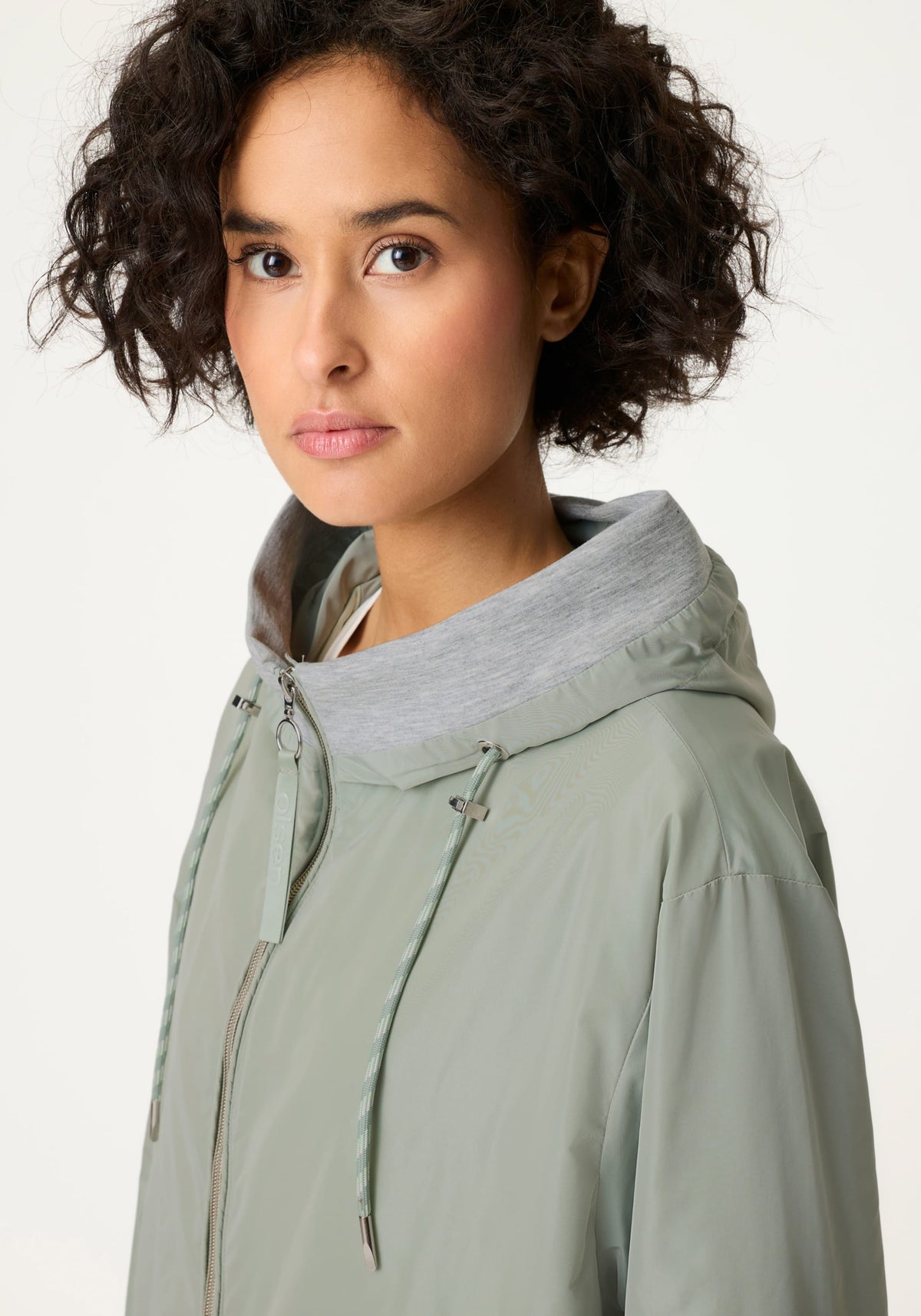 Mixed Media Hooded Jacket