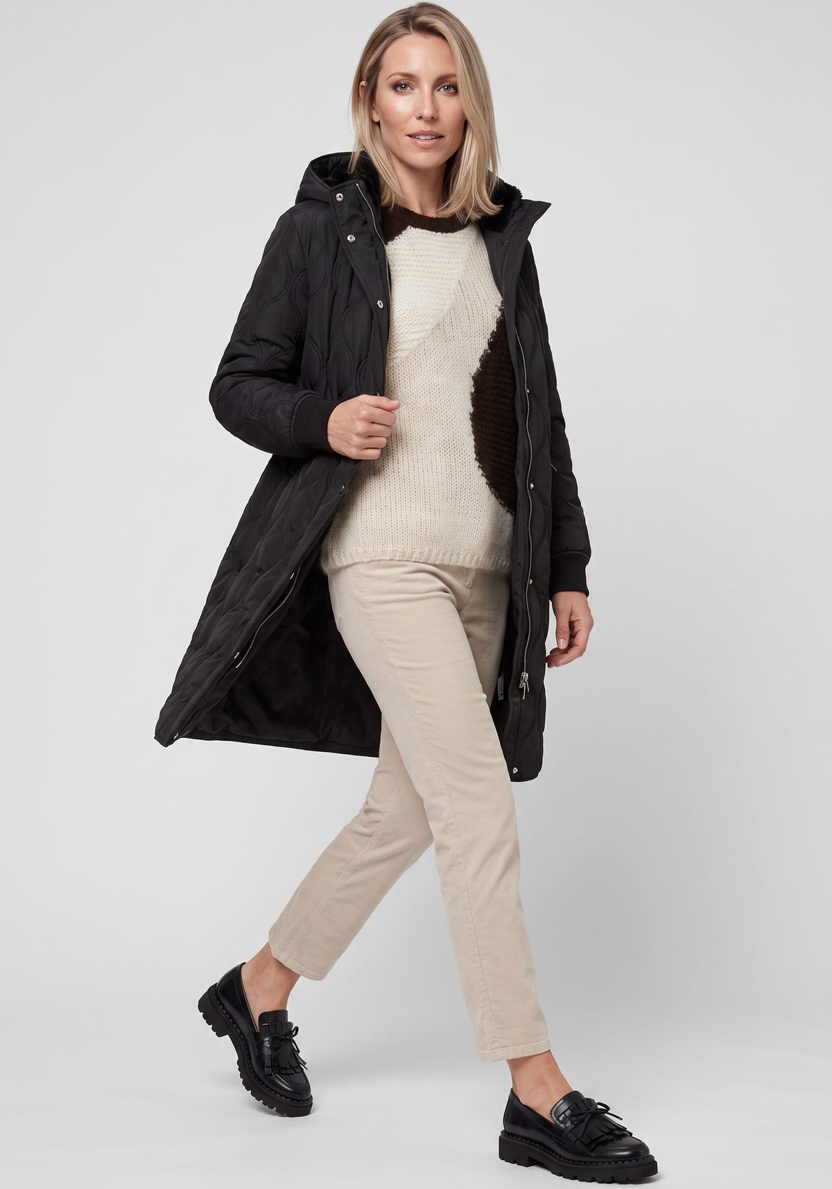 Manteau matelassé à capuche amovible