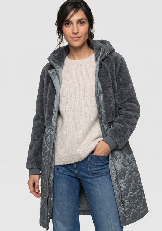 Manteau matelassé en imitation sherpa