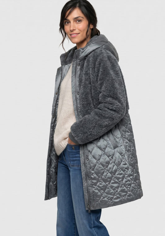 Manteau matelassé en imitation sherpa