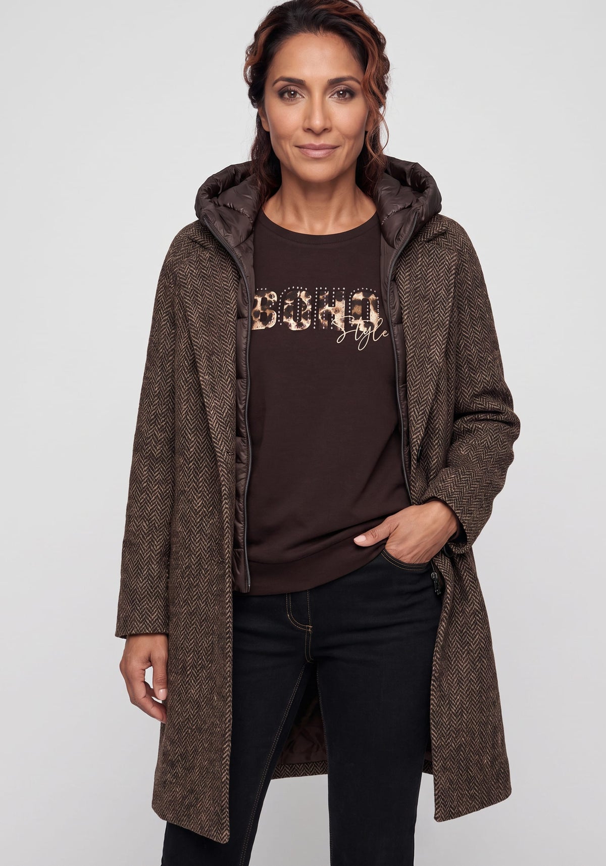 Mixed Media  Convertible Coat