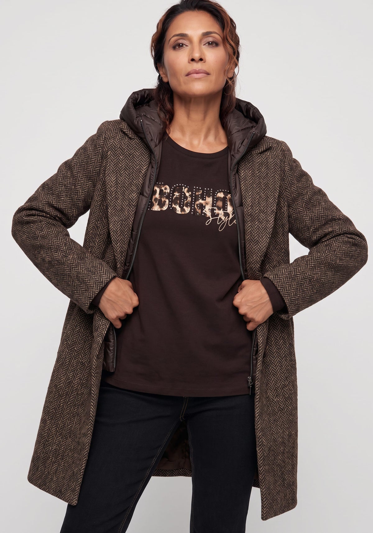 Mixed Media  Convertible Coat