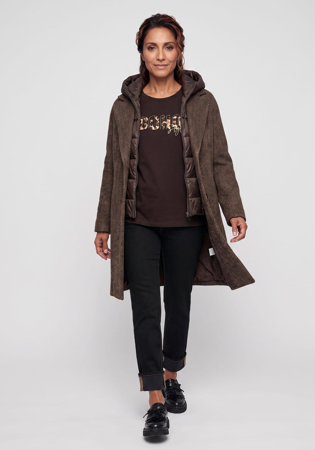 Mixed Media  Convertible Coat