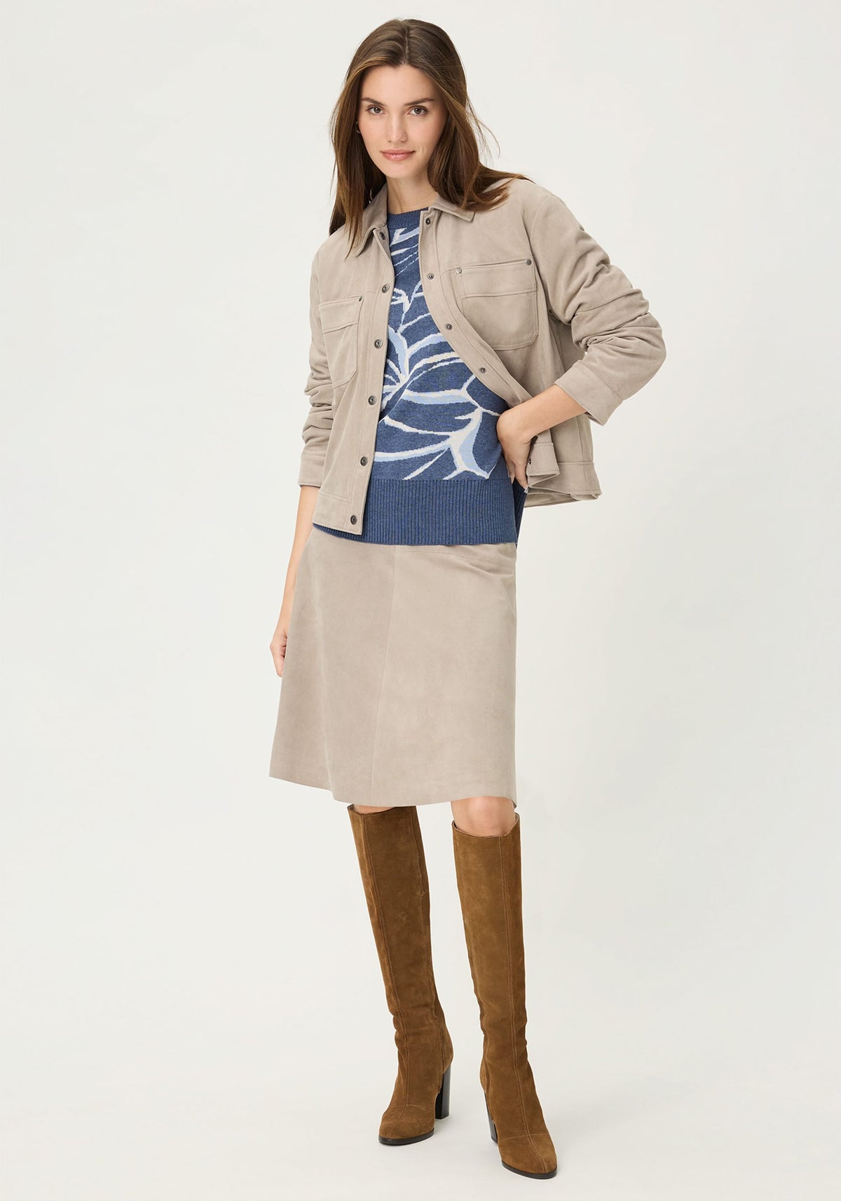 Faux Suede A-Line Skirt