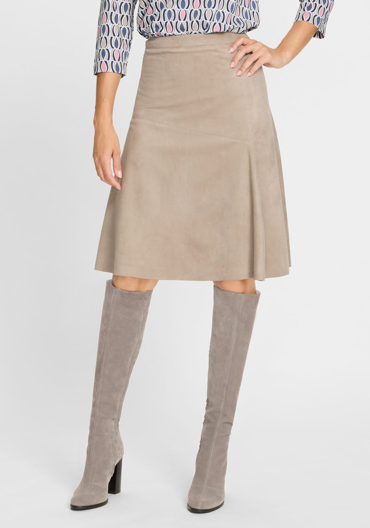 Faux Suede A-Line Skirt