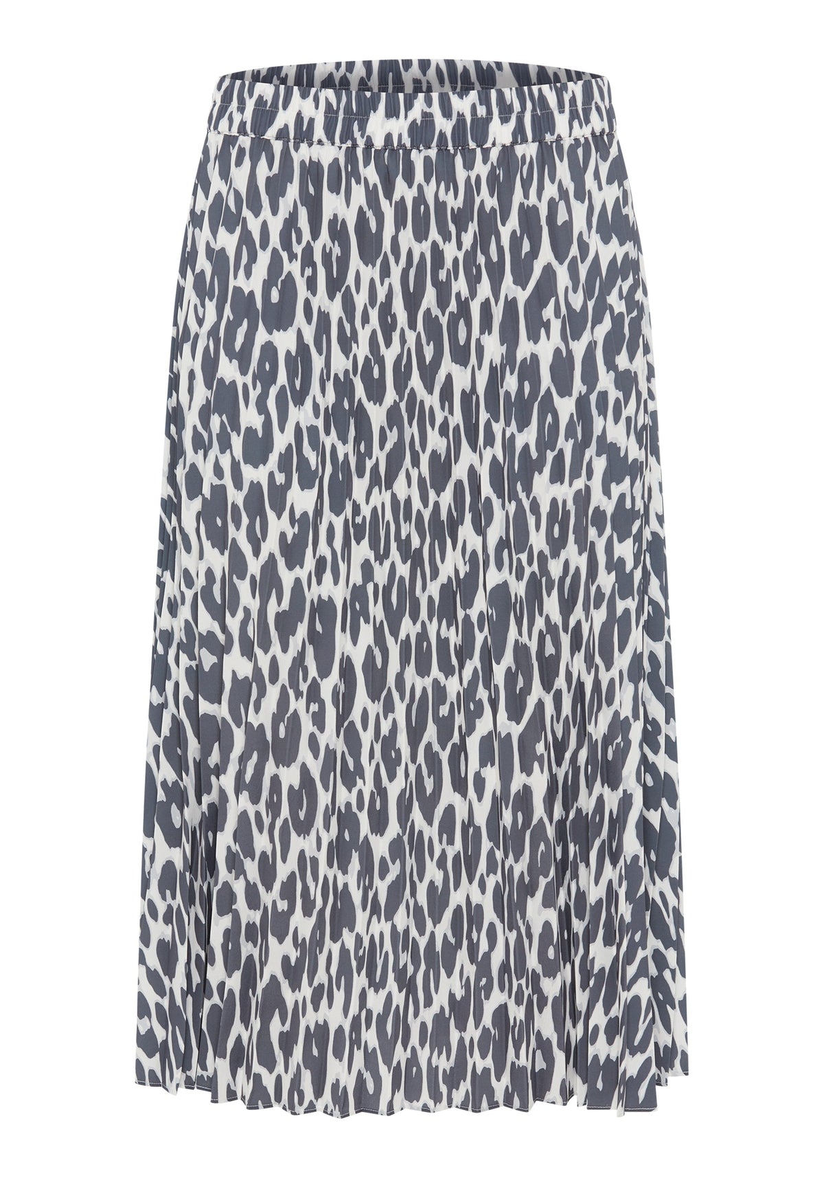 Pull-On Leopard Pleated Skirt