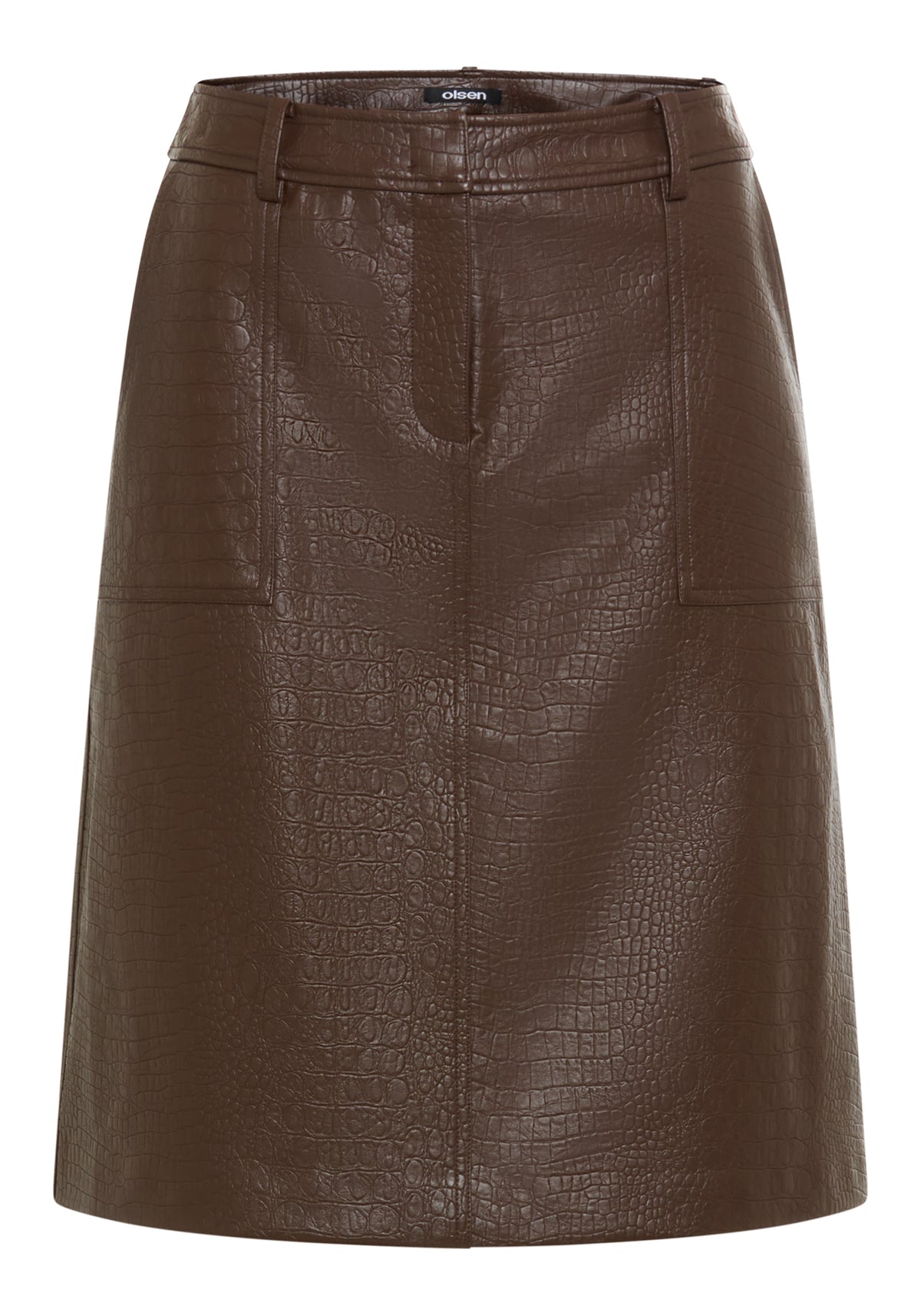 Faux Croc A-Line Skirt