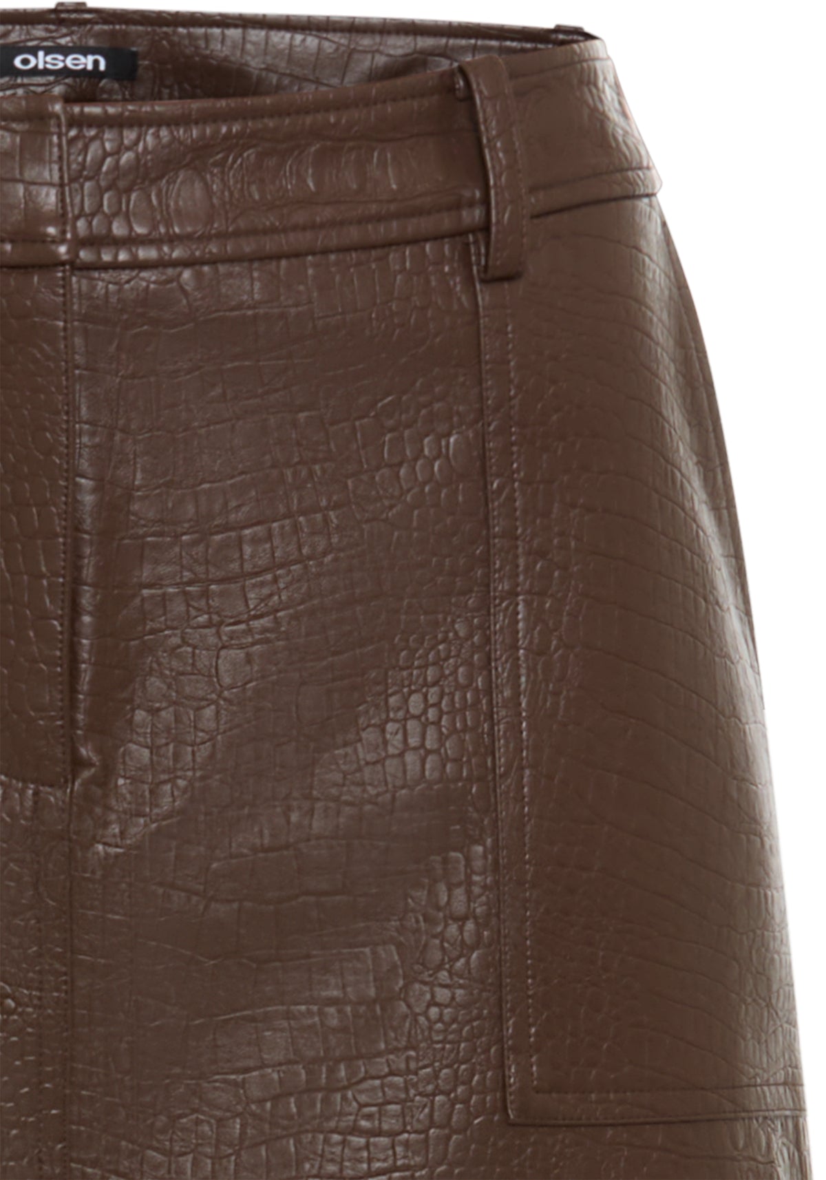 Faux Croc A-Line Skirt