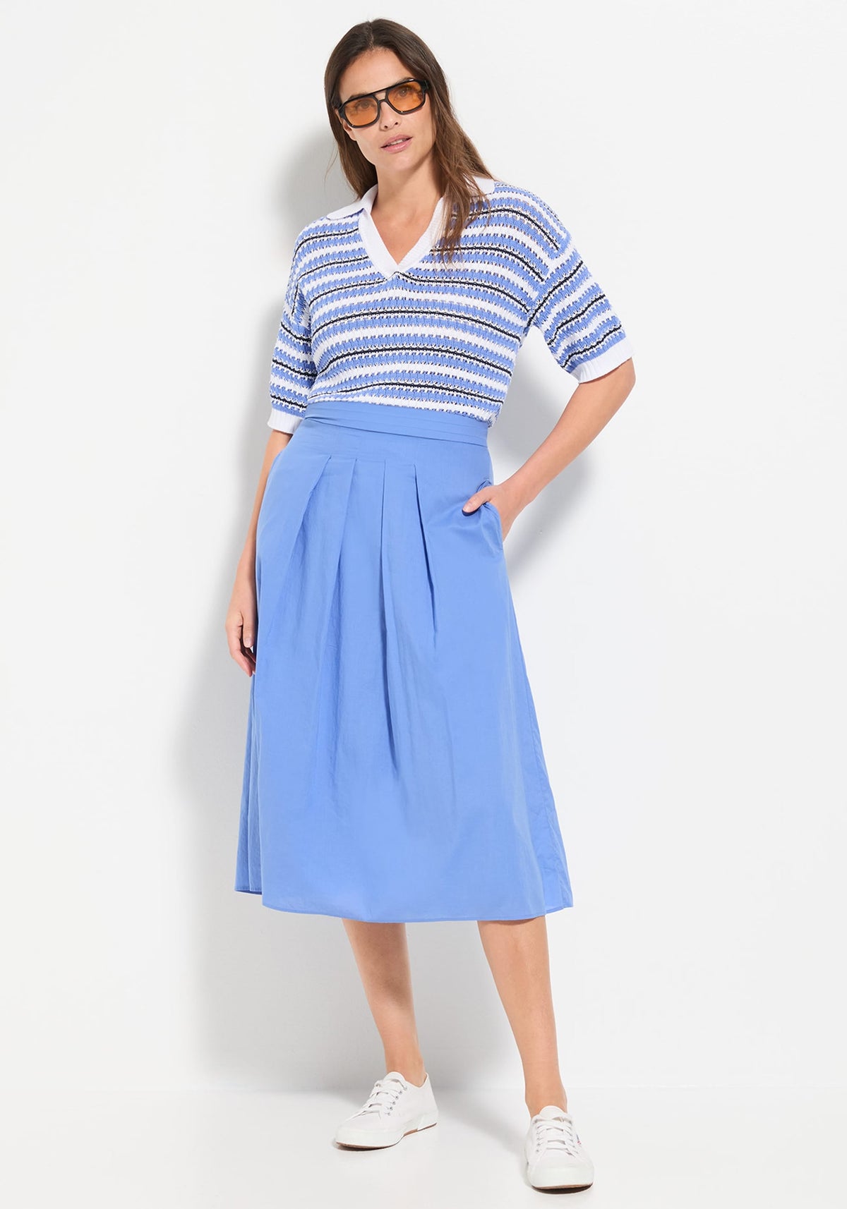 Pleated Midi Skirt