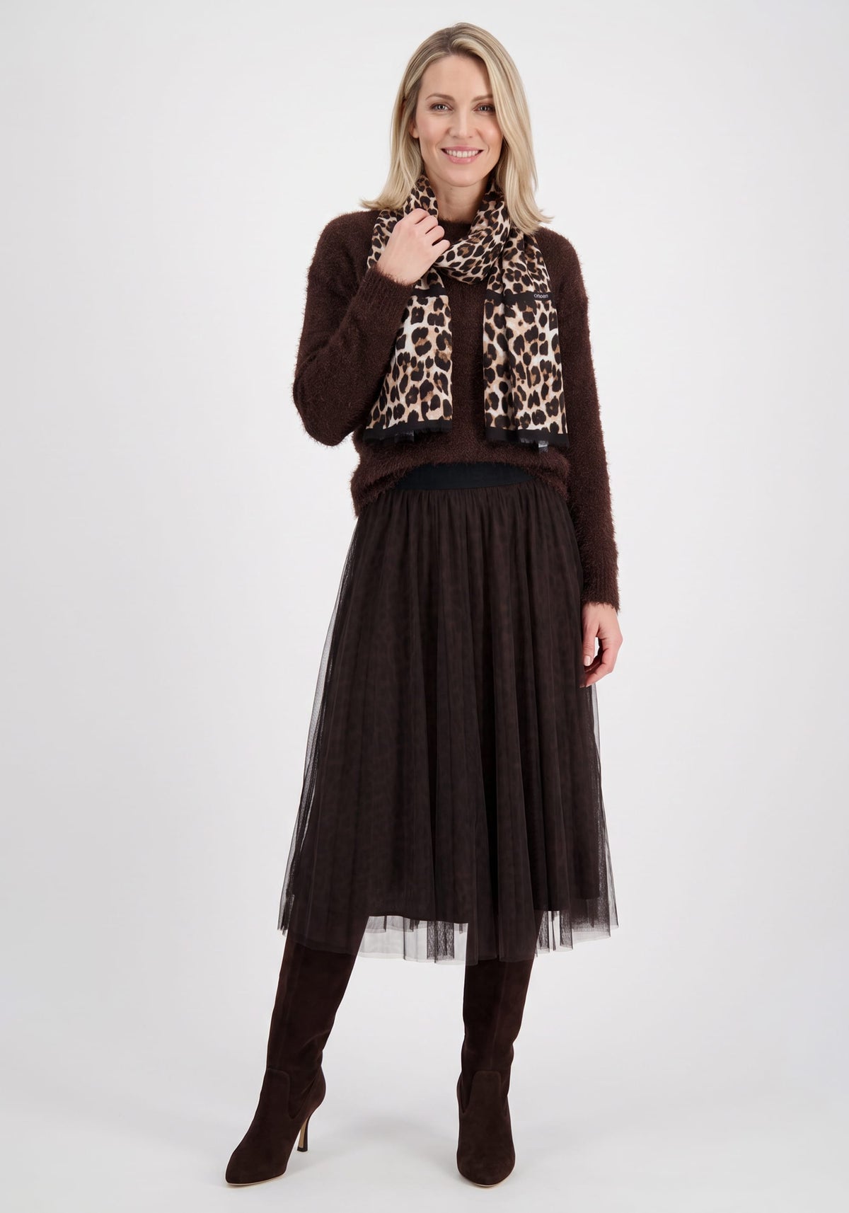 Tulle & Leopard Midi Skirt