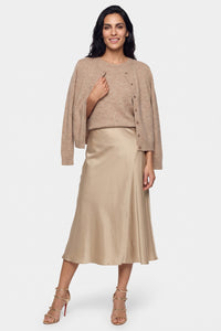 Satin Effect Midi Skirt