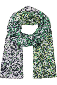Ditsy Floral Scarf with Frayed Edge Trim