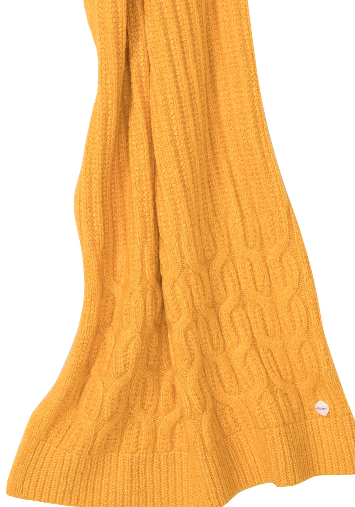 Rib Sweater Knit Scarf with Cable Knit Border