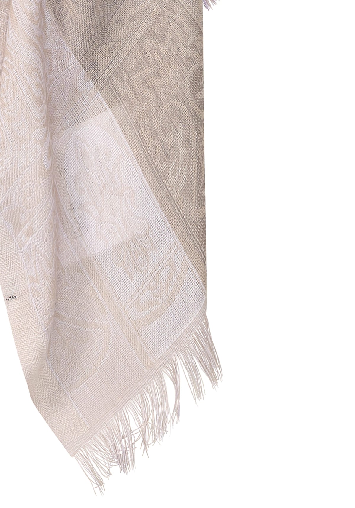Woven Paisley Mid-Size Scarf with Frayed Edge Trim