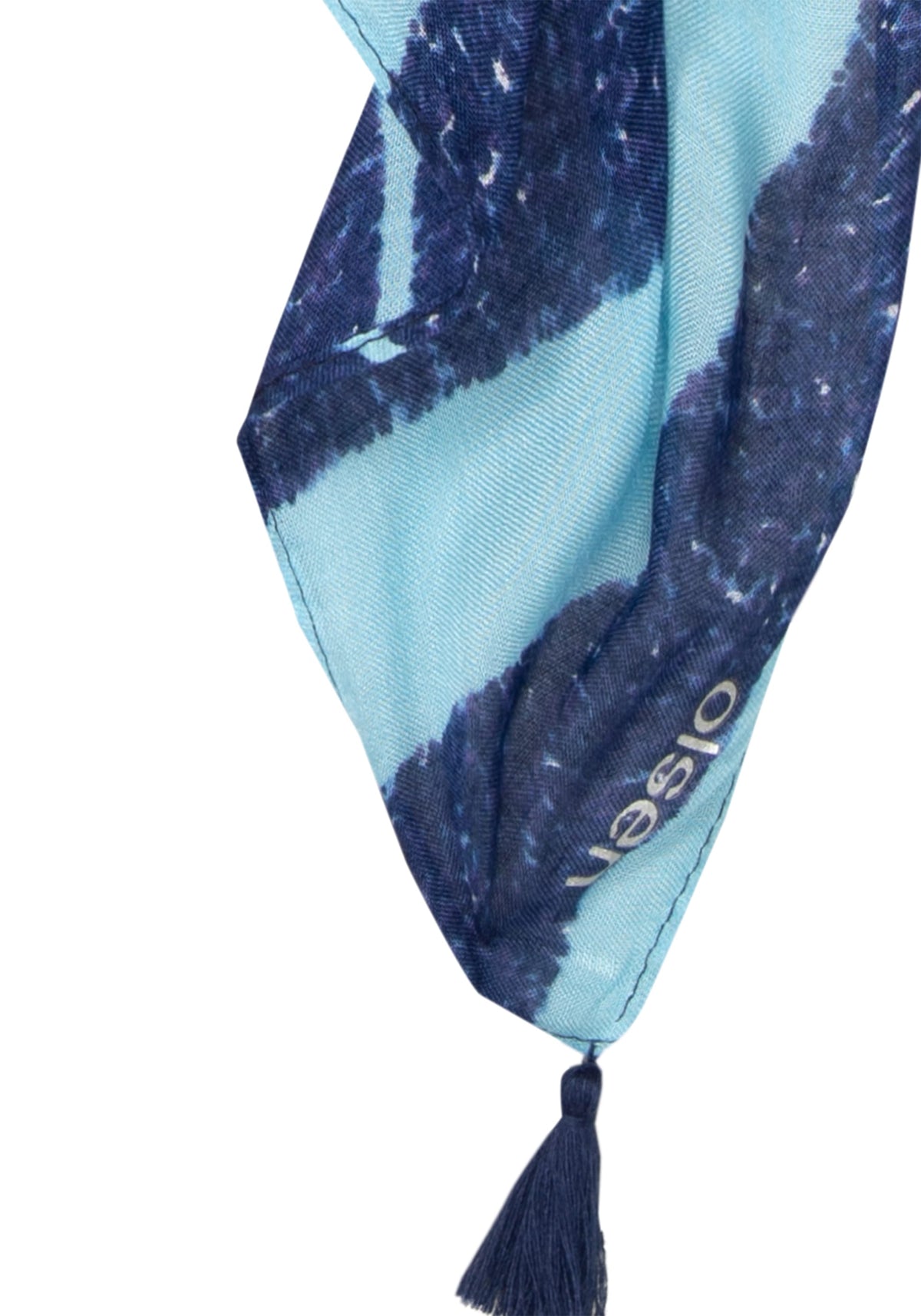 Abstract Print Scarf with Tassel Trim
