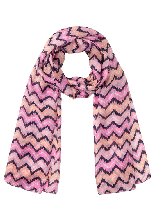 100% Silk Chevron Print Scarf