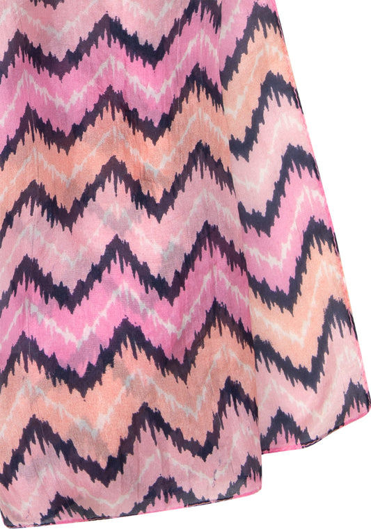 100% Silk Chevron Print Scarf