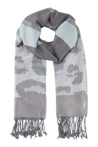 Large Abstract Leo Scarf with Fringe