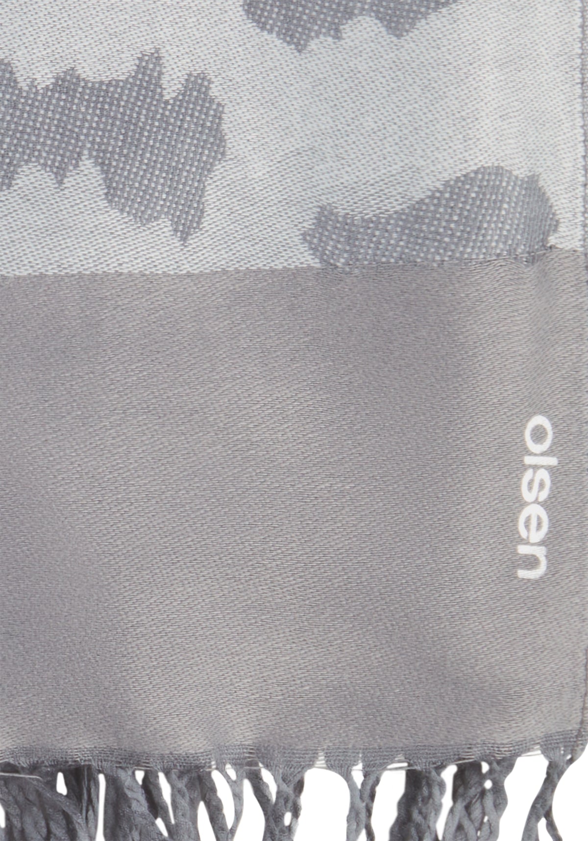 Large Abstract Leo Scarf with Fringe