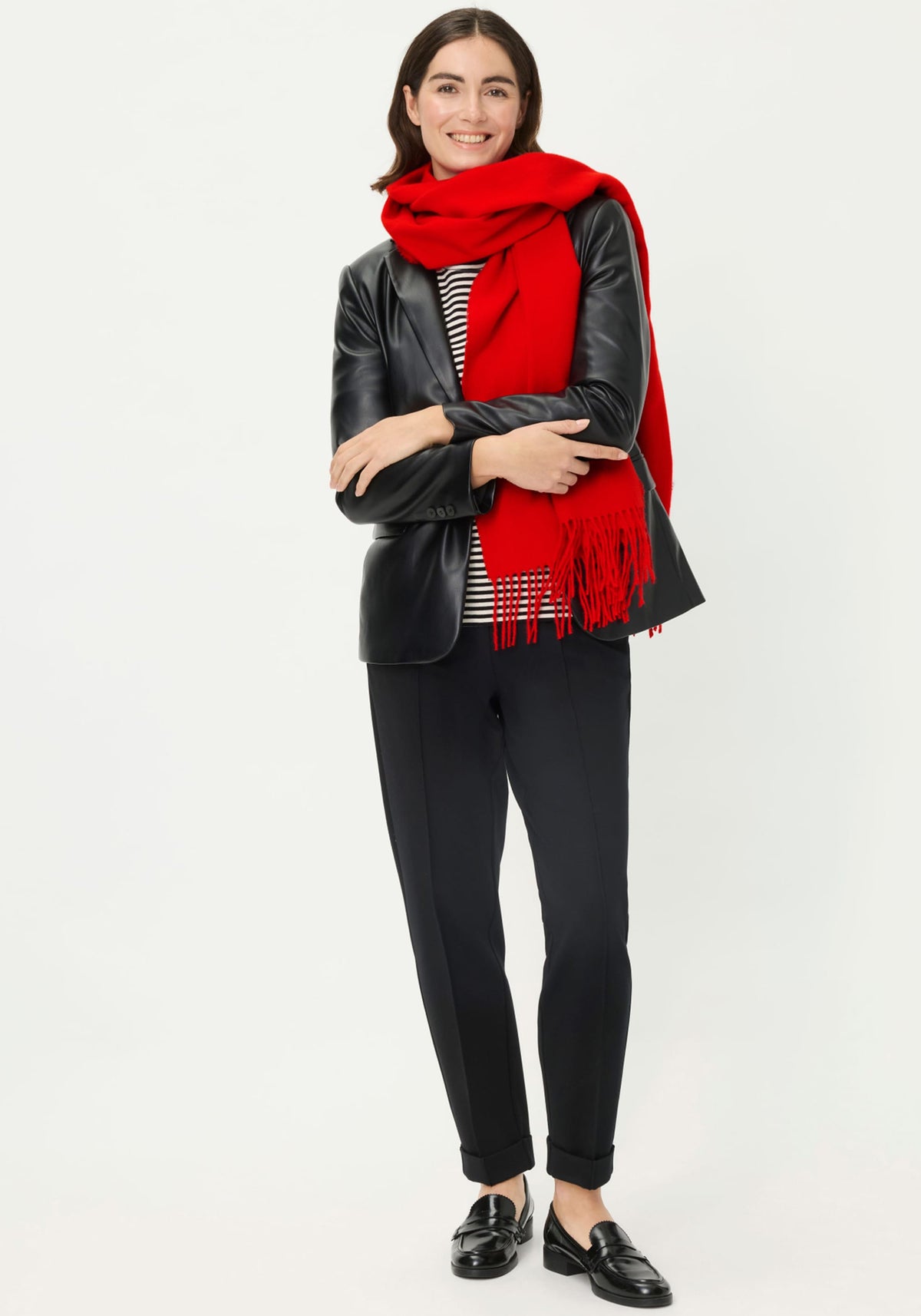 Solid Blanket Scarf with Fringe