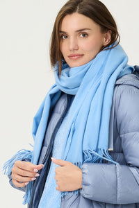 Echarpe solide avec franges