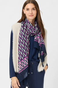 Printed Scarf with Tassel Detail