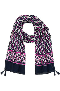 Multi-Motif Scarf with Fringe Trim