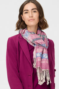 Multi-Motif Scarf with Fringe Trim