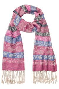 Printed Scarf with Tassel Detail