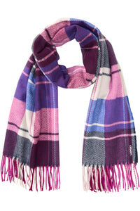 Plaid Blanket Scarf with Fringe