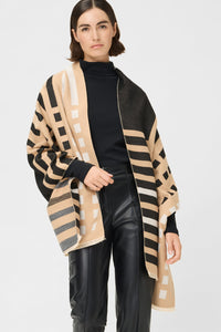 Foulard graphique à bord effiloché