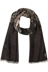 Leopard Scarf with Frayed Edge Trim