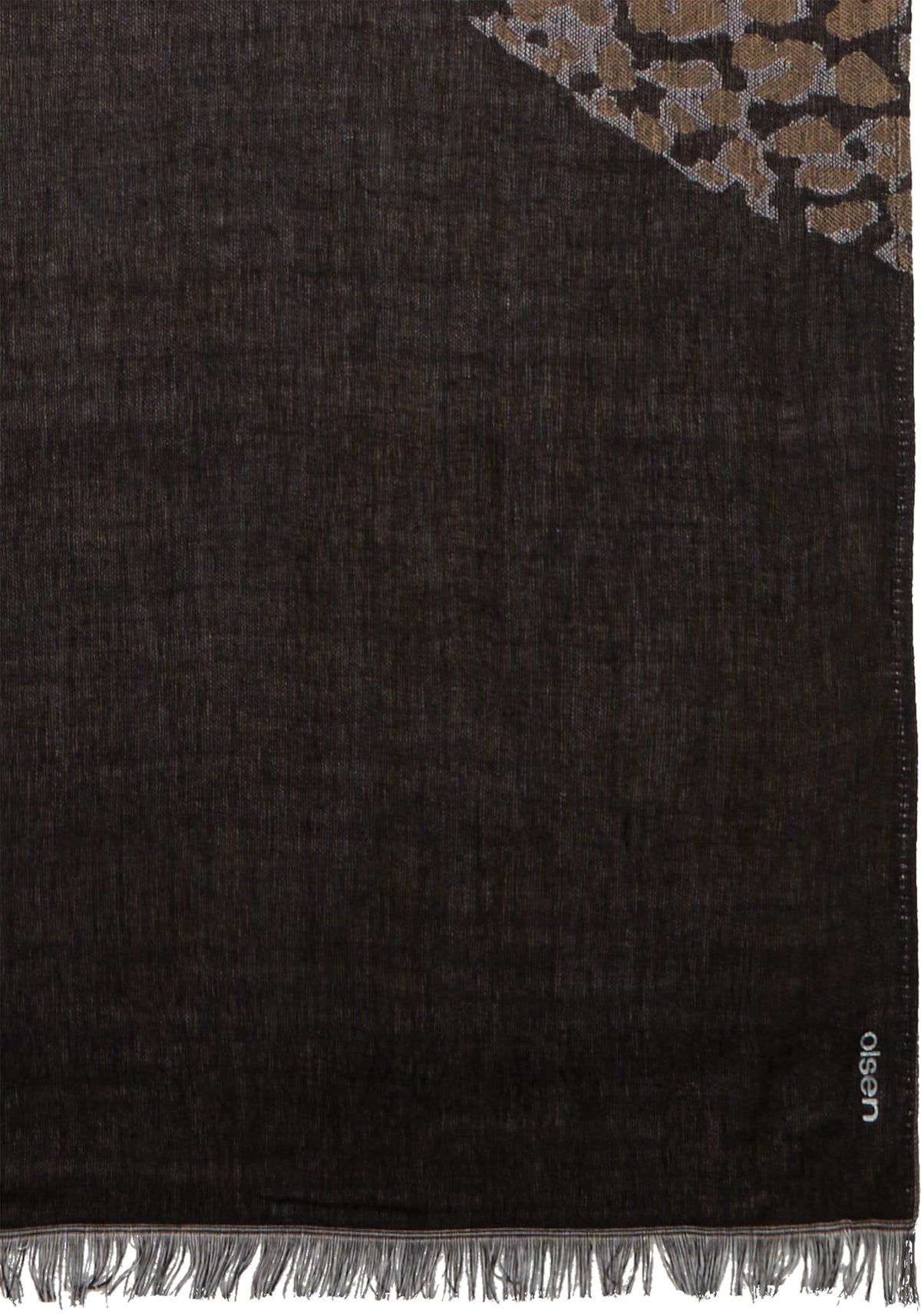 Leopard Scarf with Frayed Edge Trim