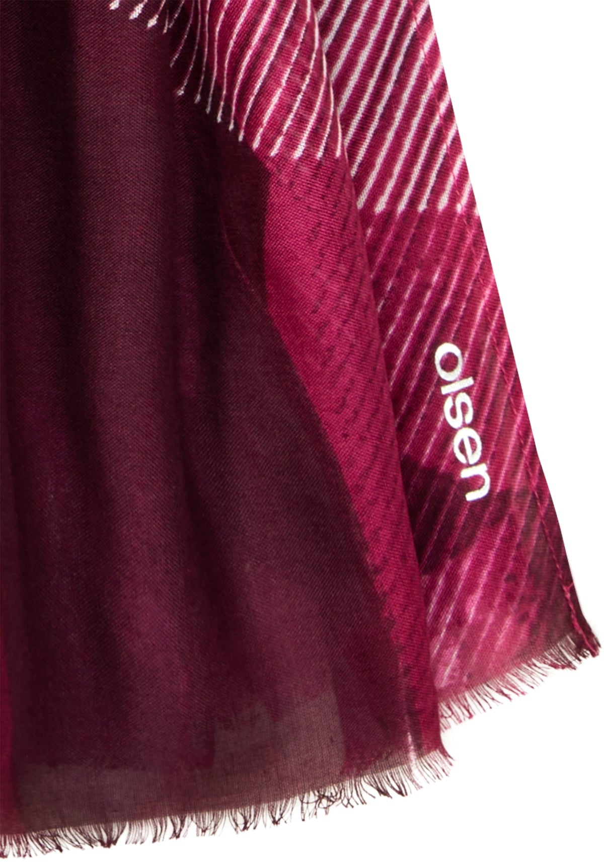 Pannaeux Print Scarf with Frayed Edge Trim