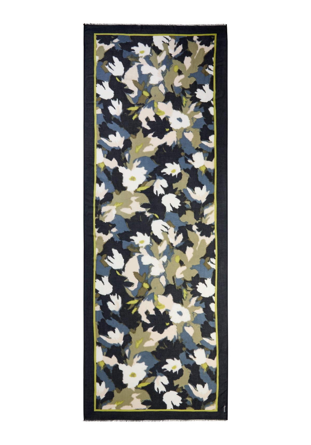 Leaf Camo & Border Print Scarf