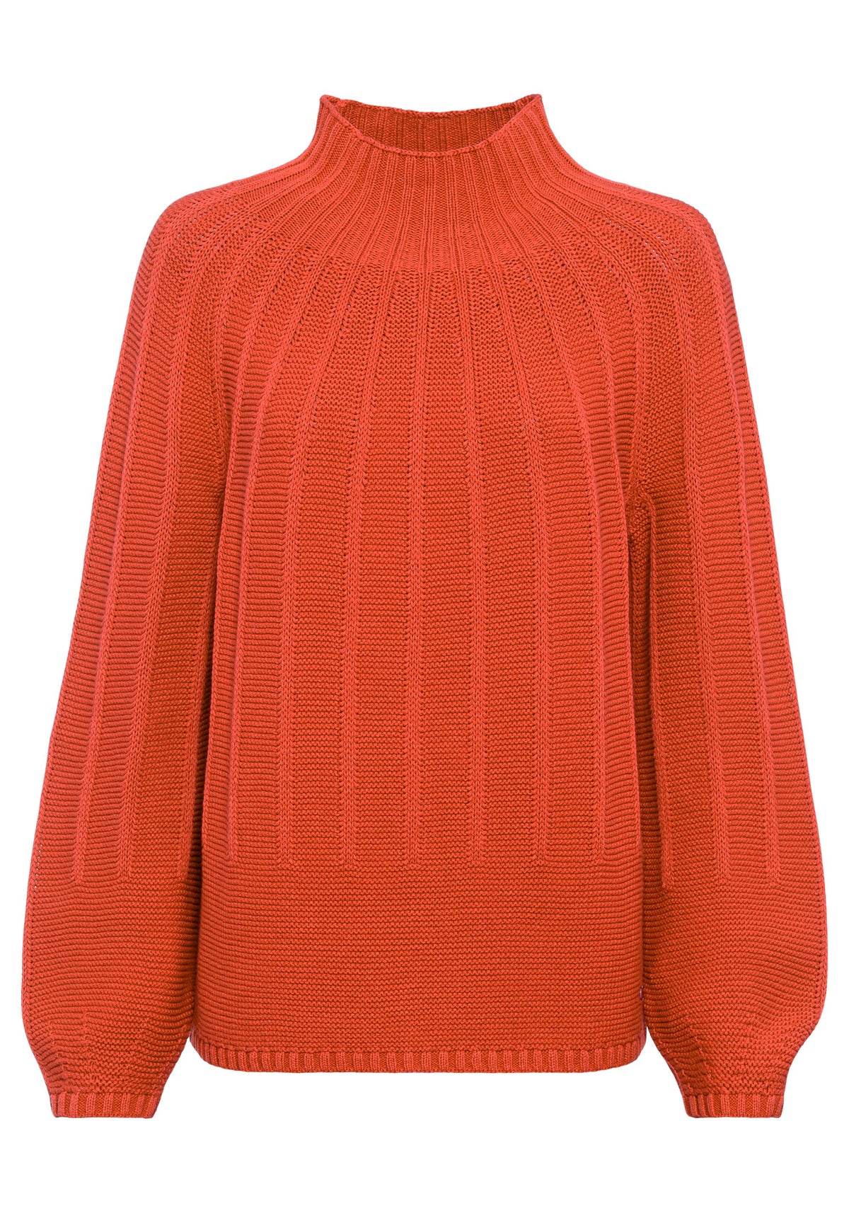 Cotton Blend Long Sleeve Stitch Interest Mock Neck Sweater