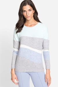 Long Sleeve Colour Block Jewel Neck Sweater