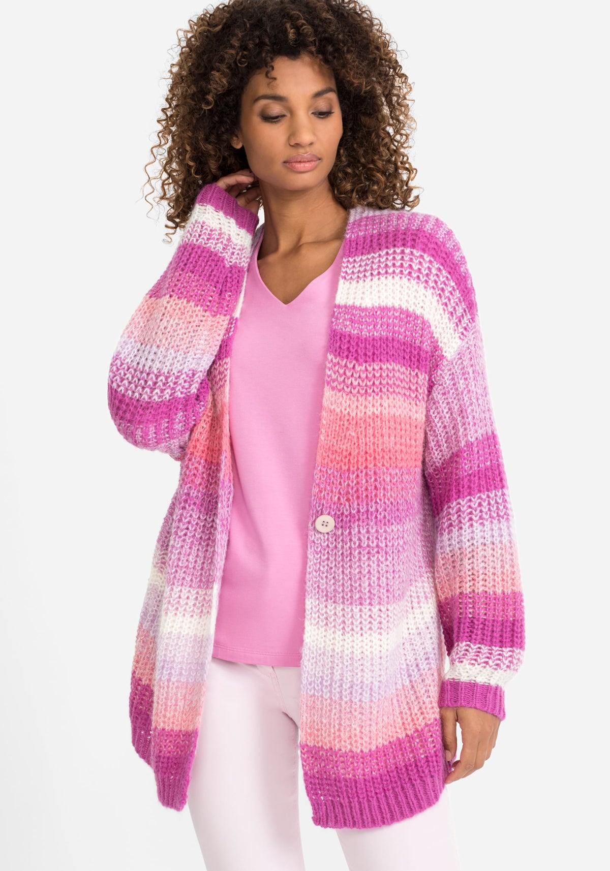 Long Sleeve Ombre Striped Cardigan