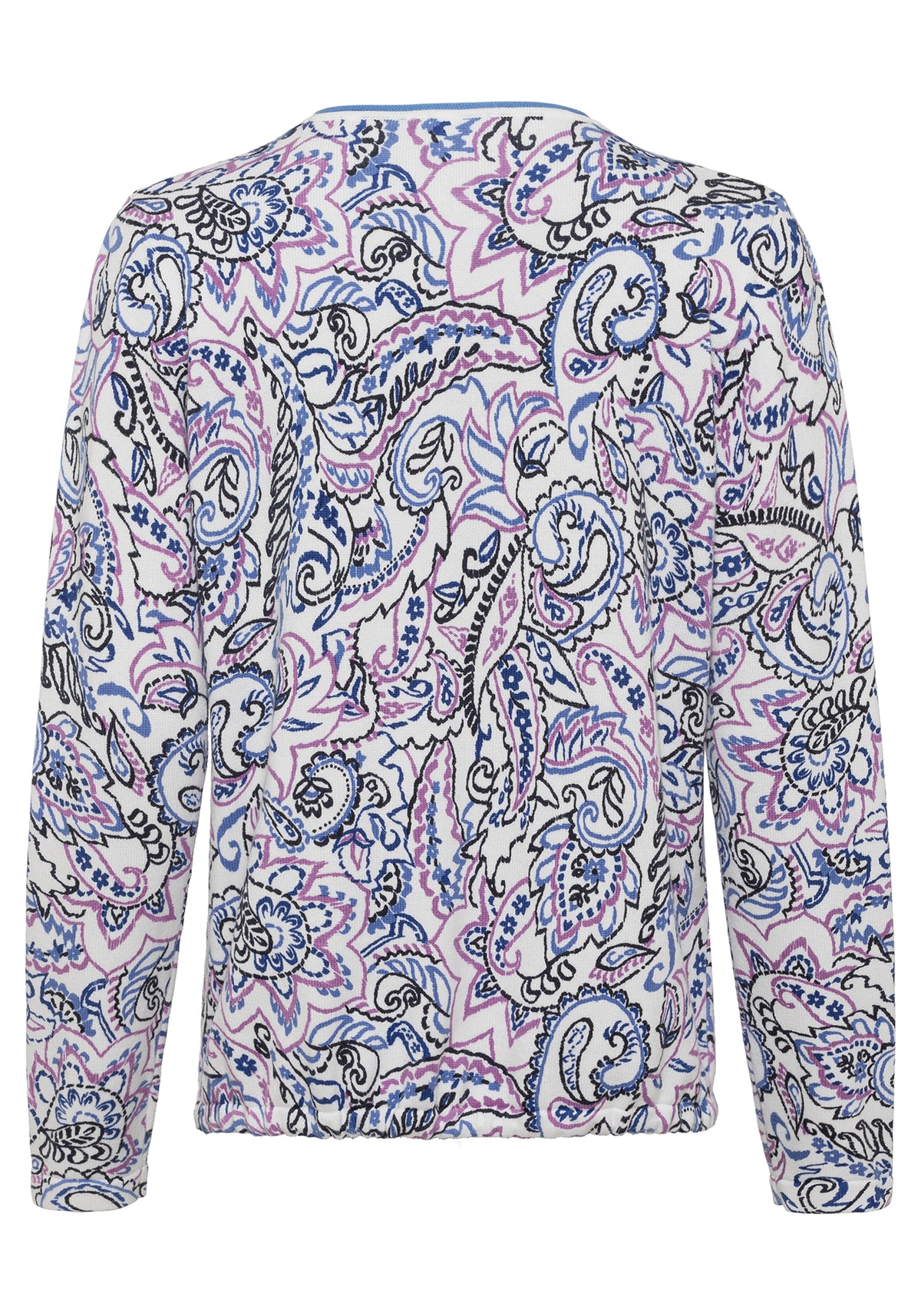 100% Cotton Long Sleeve Allover Paisley Motif Sweater