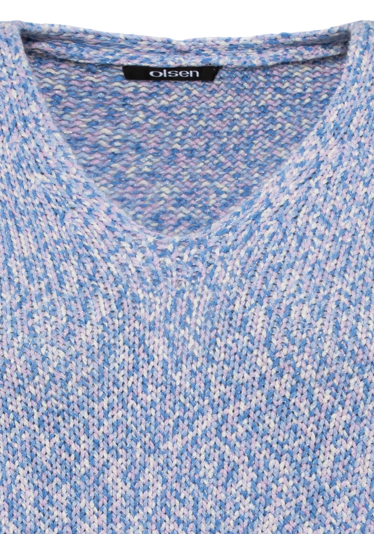 Cotton Blend 3/4 Sleeve V-Neck Multi Colour Sweater