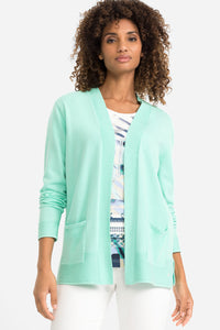 Long Sleeve Open Front Cardigan with 2 Pockets