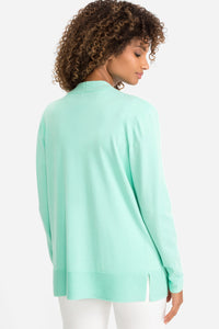 3/4 Sleeve Embellished Neckline T-Shirt