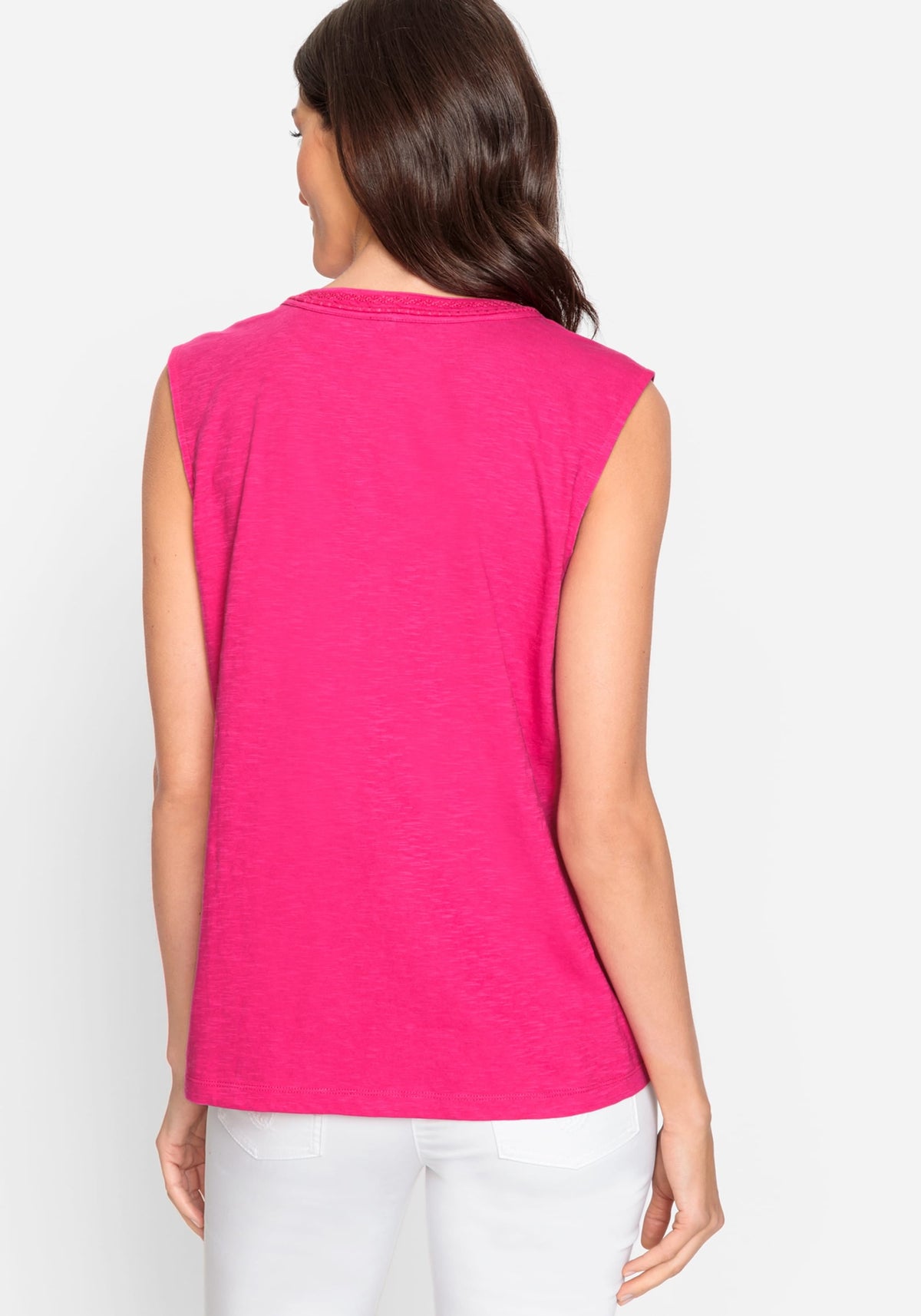 100% Cotton Sleeveless Embroidered Tunic Shell T-Shirt