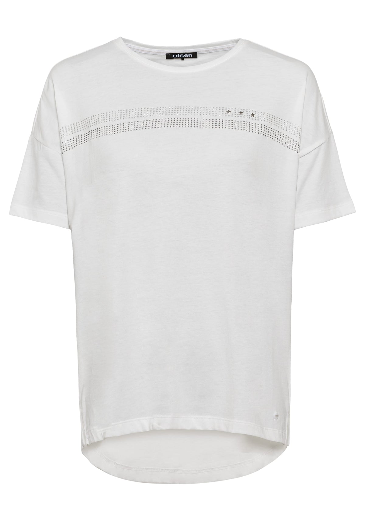 Cotton Blend Short Sleeve Embellished T-Shirt
