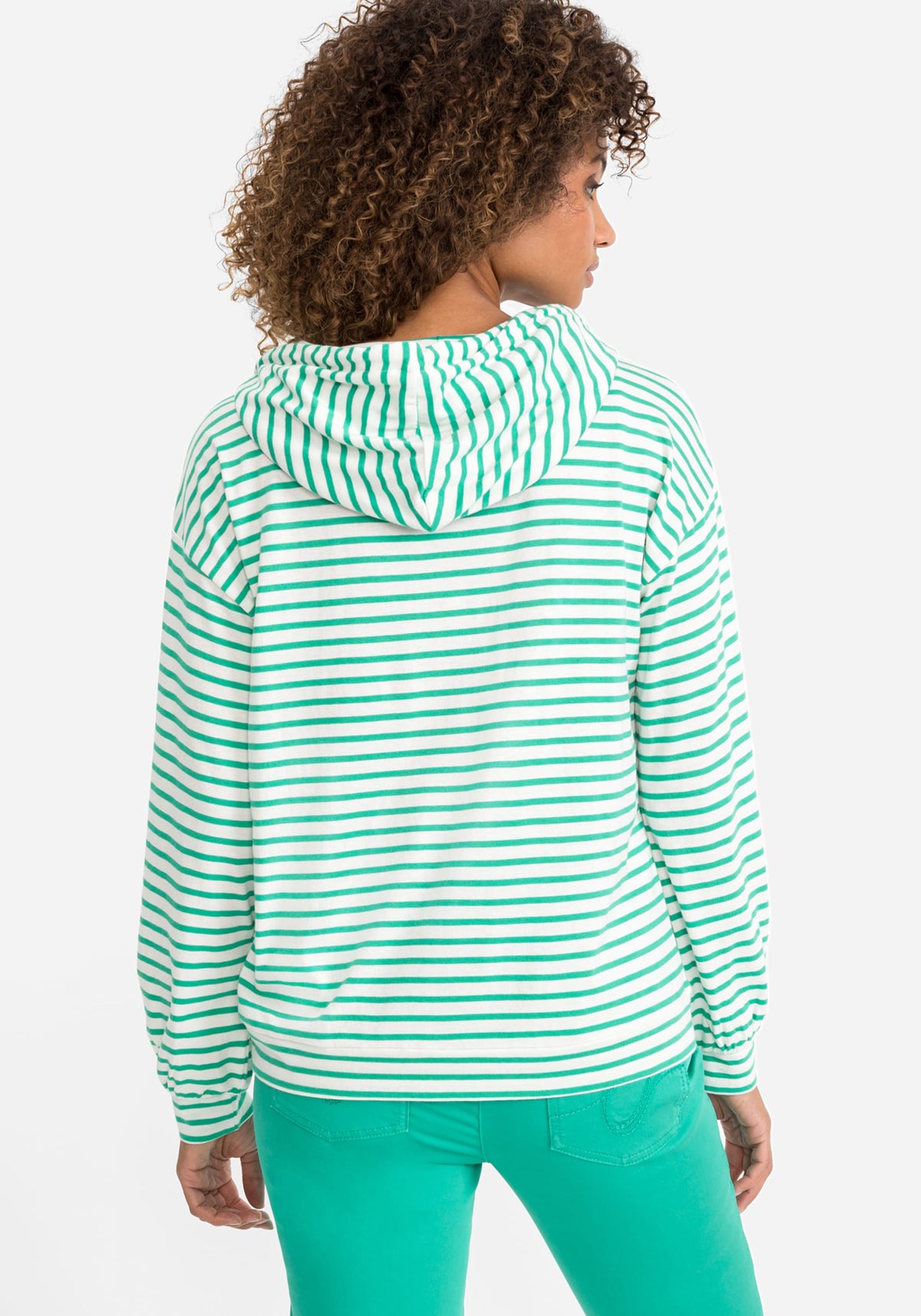 Long Sleeve Striped Hooded Tee containing TENCEL™ Modal