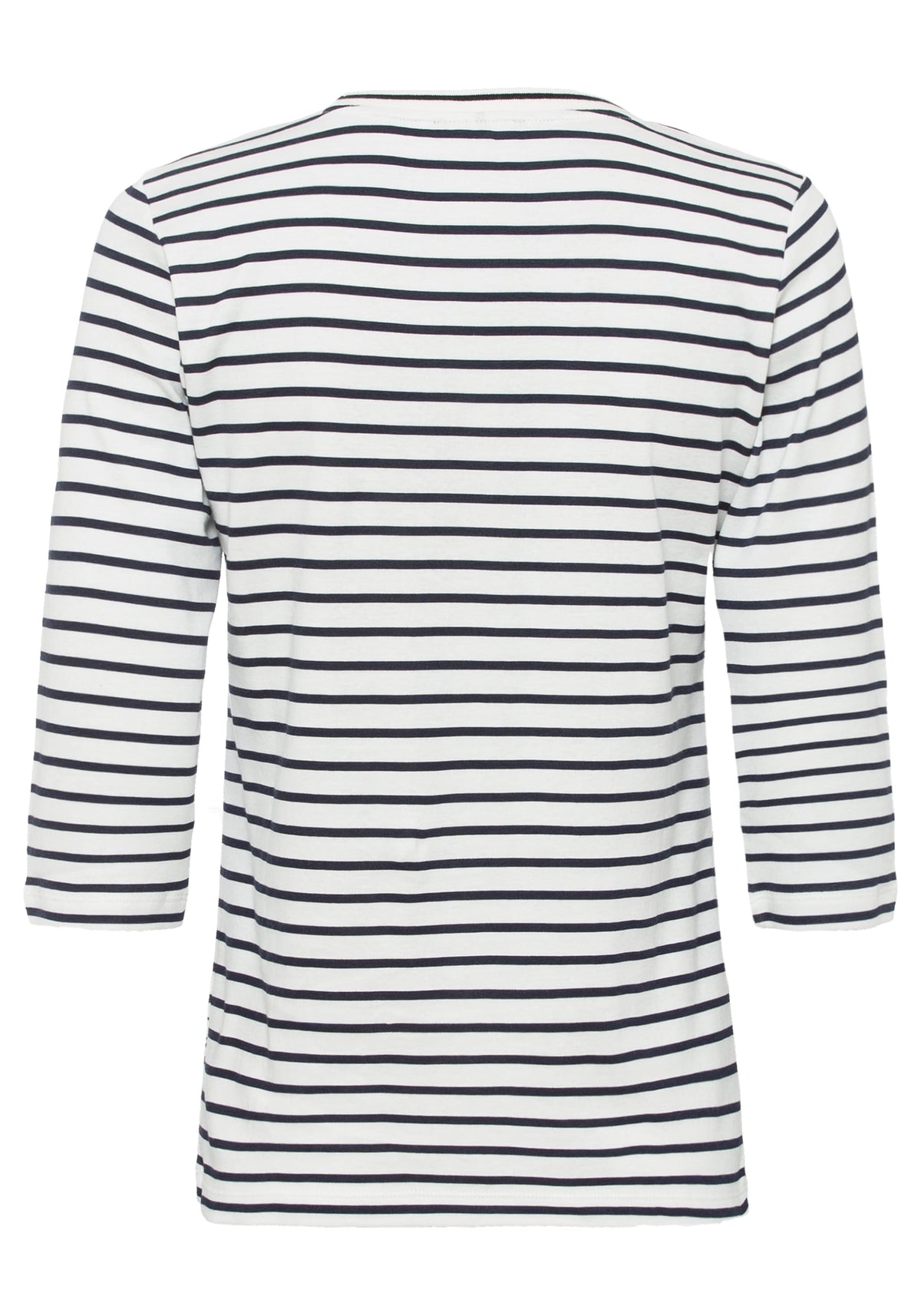 100% Cotton 3/4 Sleeve Stripe and Placement Print T-Shirt