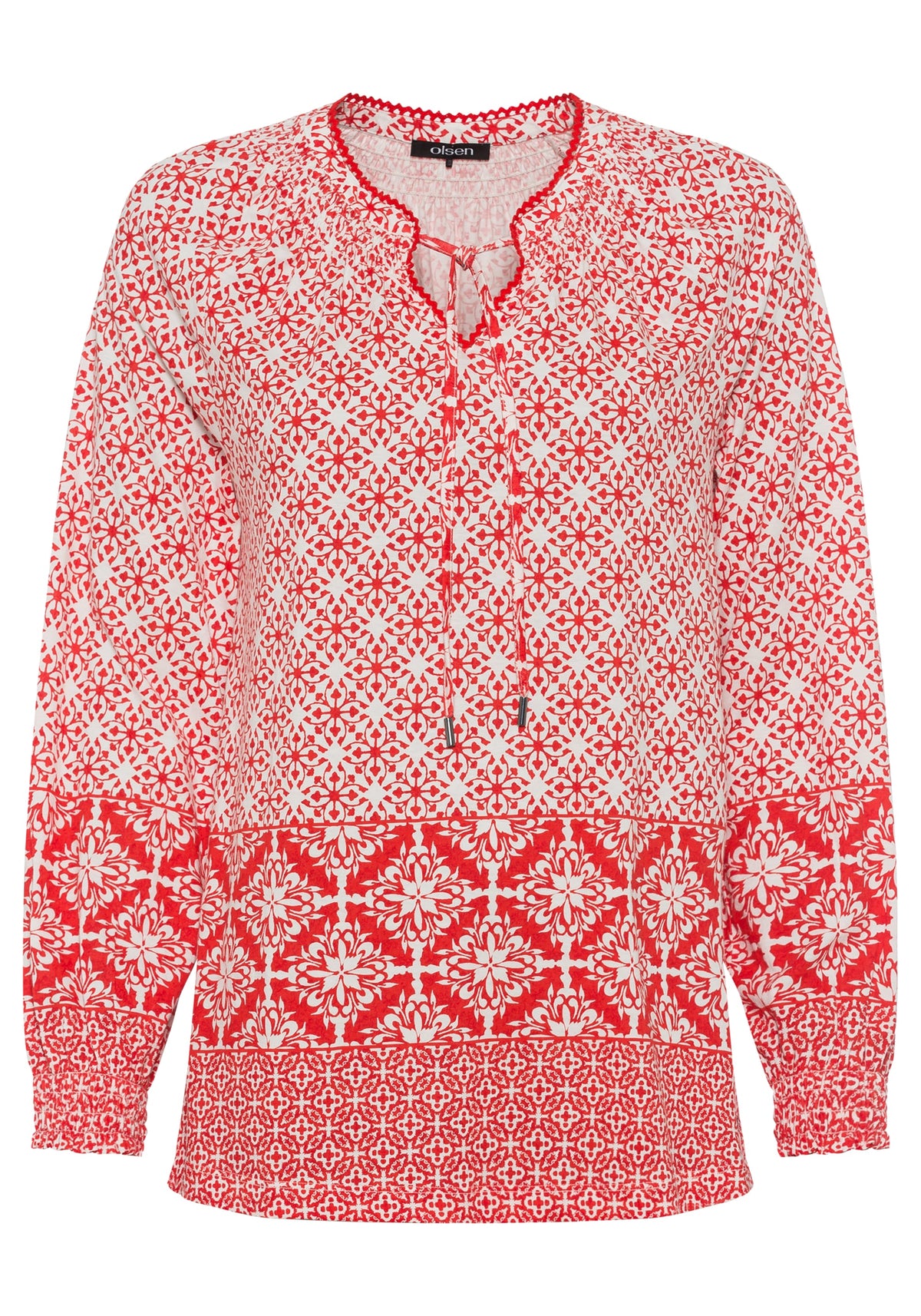 Long Sleeve Ornamental Print Tunic T-Shirt containing TENCEL™ Modal